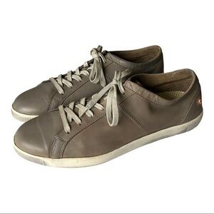 Softinos By Fly London Washed Taupe Leather Fashion Sneakers Size 42(US 11-11.5)